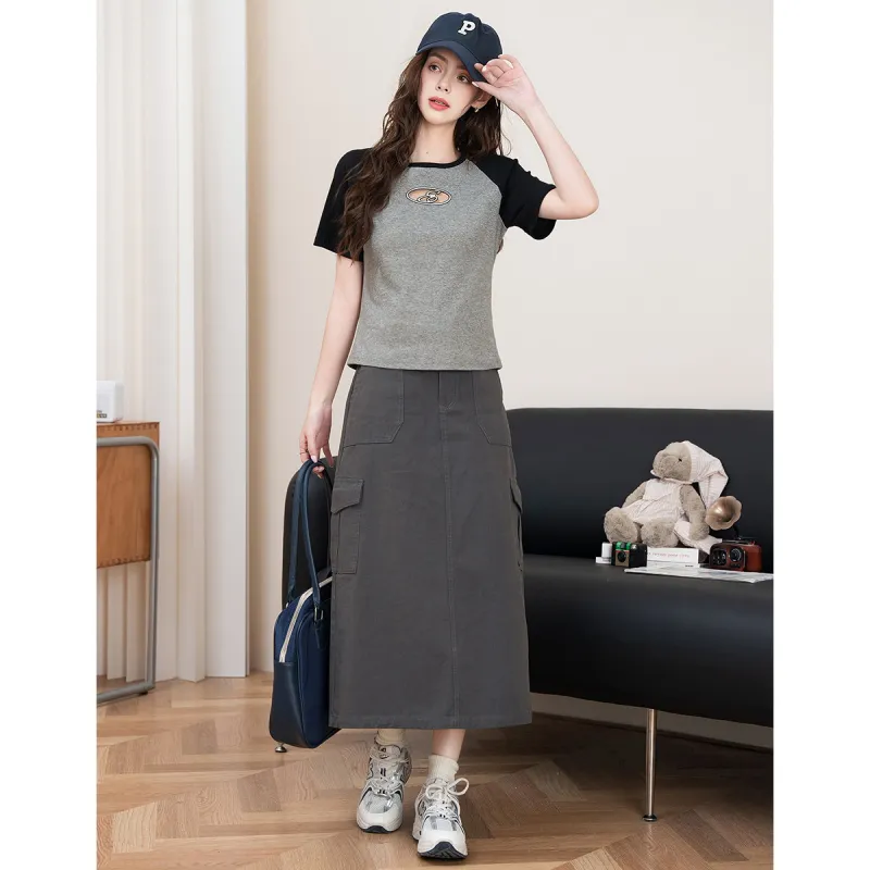 FAWENXIANGZI Raglan Sleeve T Shirt Women's-1