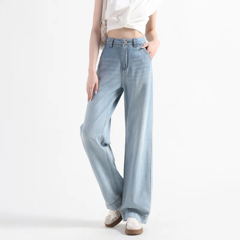FAWENXIANGZI Jeans Women's Light Blue-2