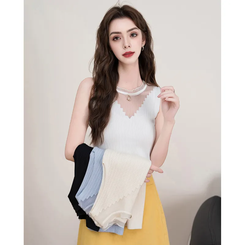 FAWENXIANGZI Tank Tops Women's White-2