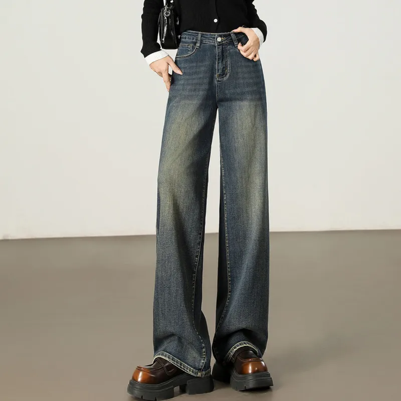 FAWENXIANGZI Jeans Women's Denim Blue-7