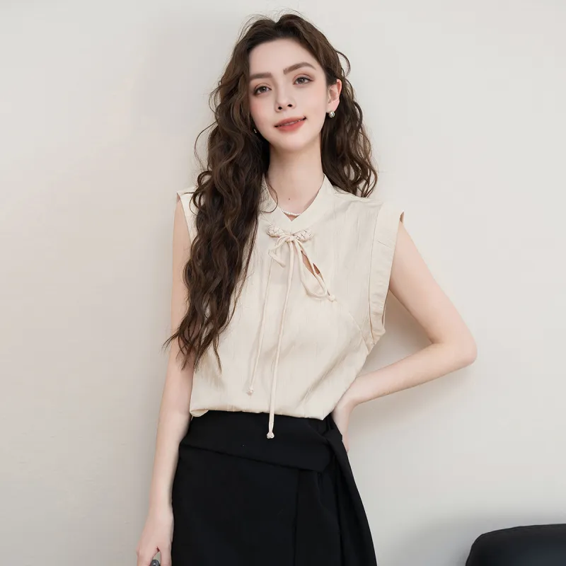 FAWENXIANGZI Tank Tops Women's Apricot-2
