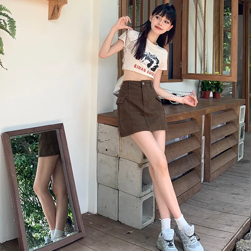 YINLEI Cargo Short Skirts Women's-7