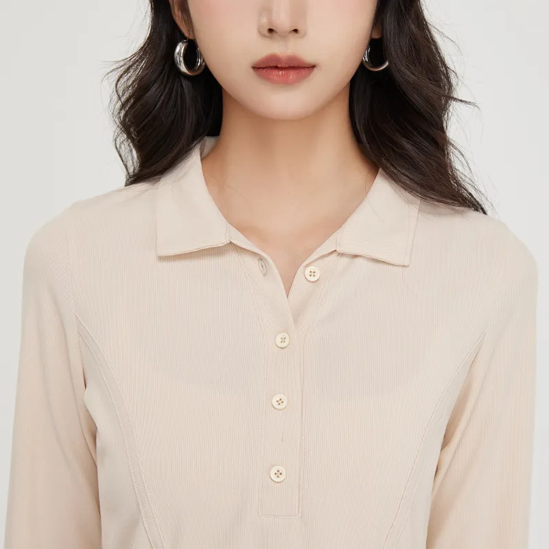 FAWENXIANGZI Crop Tops Women's Apricot-5