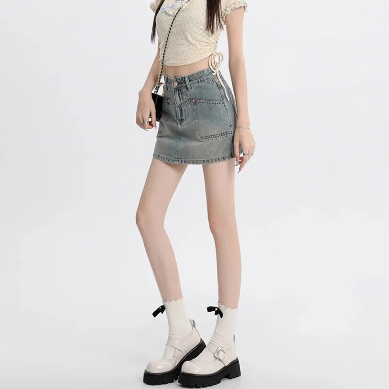 Ya Sheep People Denim Short Skirts Women's-4