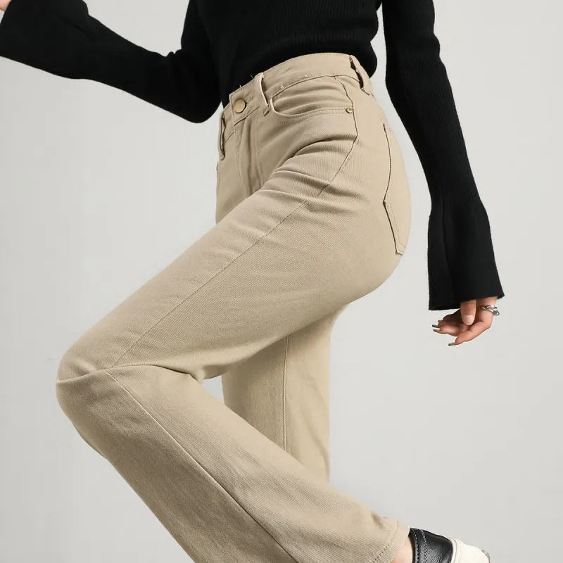 FAWENXIANGZI Jeans Women's Khaki-9