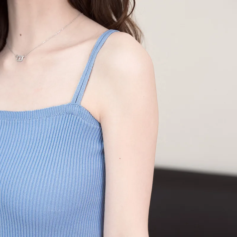 FAWENXIANGZI Tank Tops Women's Light Blue-1