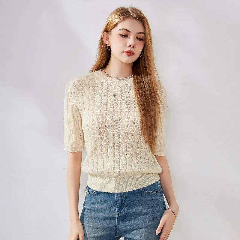 FAWENXIANGZI Knitwear Women's Beige Apricot-1
