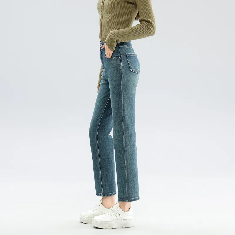 FAWENXIANGZI Jeans Women's Blue-5