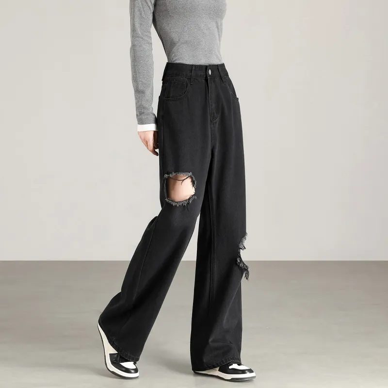 FAWENXIANGZI Jeans Women's Black-1