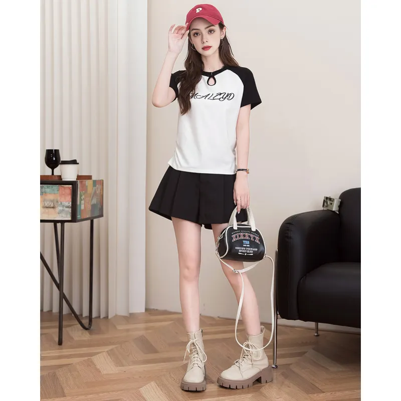 FAWENXIANGZI Raglan Sleeve T Shirt Women's-1