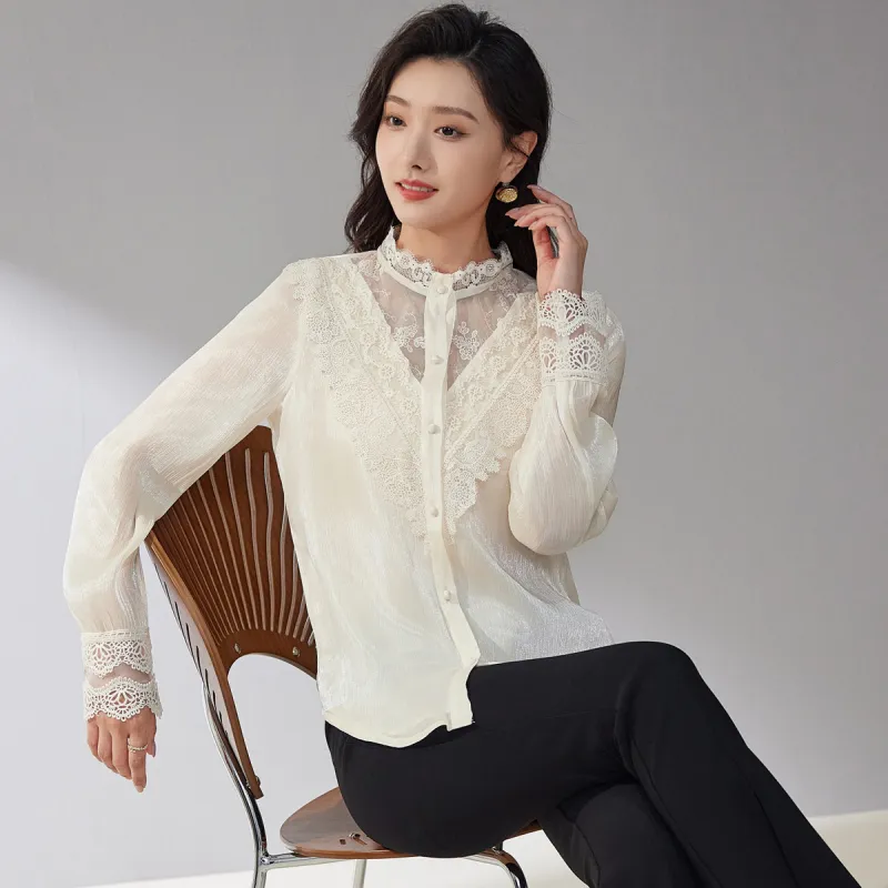 Hang Yi Court Shirts Women's Champagne-3