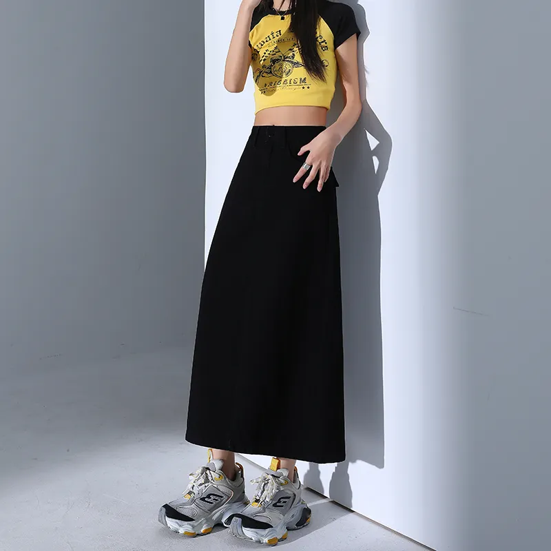 YINLEI Denim Long Skirt Women's-2