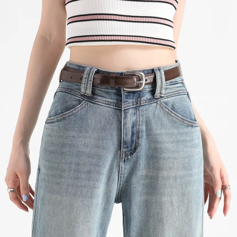 FAWENXIANGZI Jeans Women's Vintage Blue-4