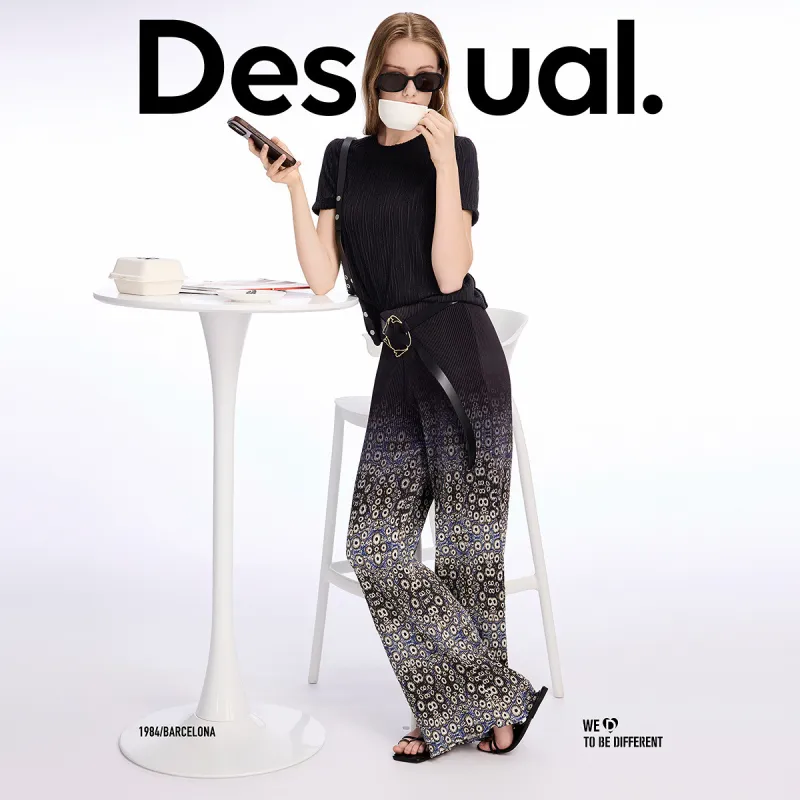 Desigual Casual Pants Women's Blue-1