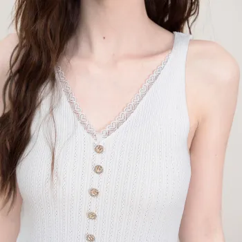 FAWENXIANGZI Tank Tops Women's White