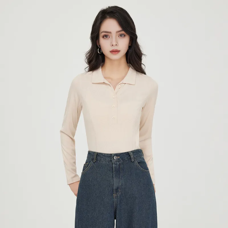 FAWENXIANGZI Crop Tops Women's Apricot-3