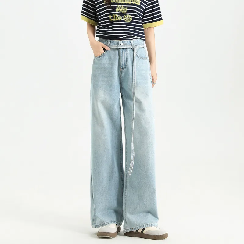 FAWENXIANGZI Jeans Women's Light Blue-2