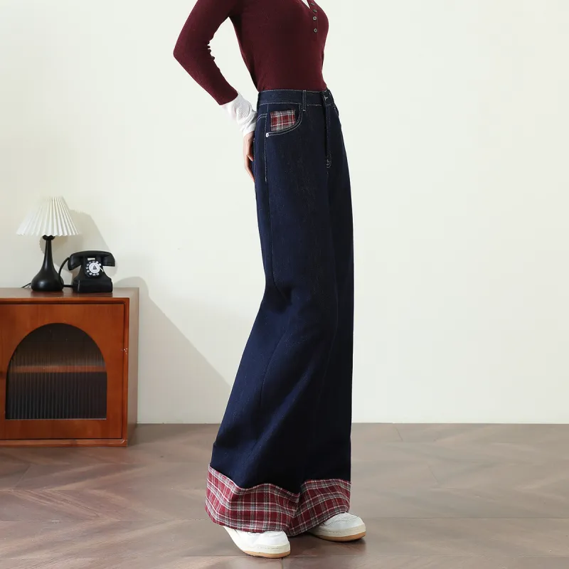 FAWENXIANGZI Jeans Women's Dark Blue-2