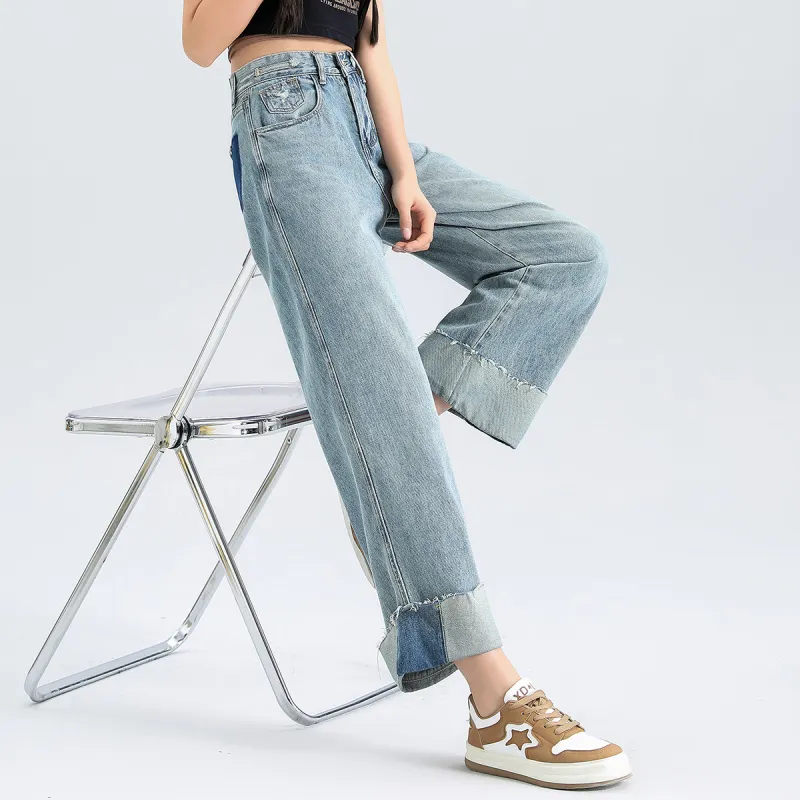 FAWENXIANGZI Jeans Women's Blue-4