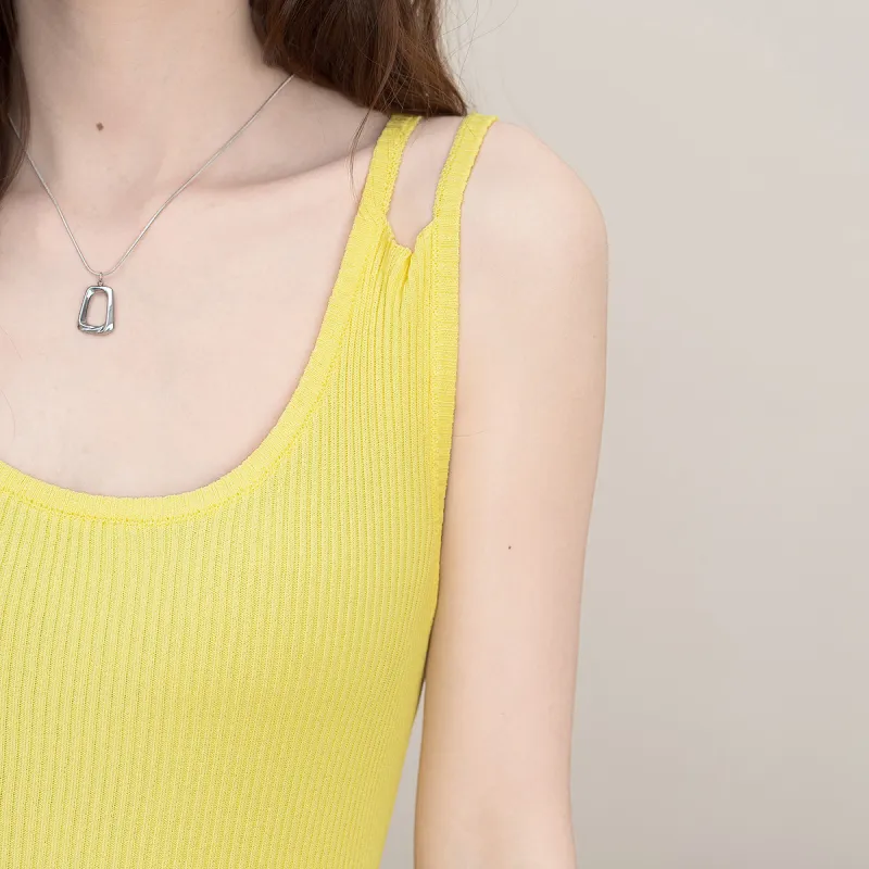 FAWENXIANGZI Tank Tops Women's Yellow-5