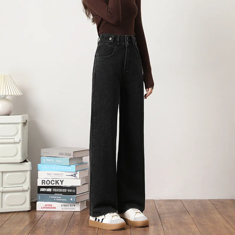 FAWENXIANGZI Jeans Women's Black-3