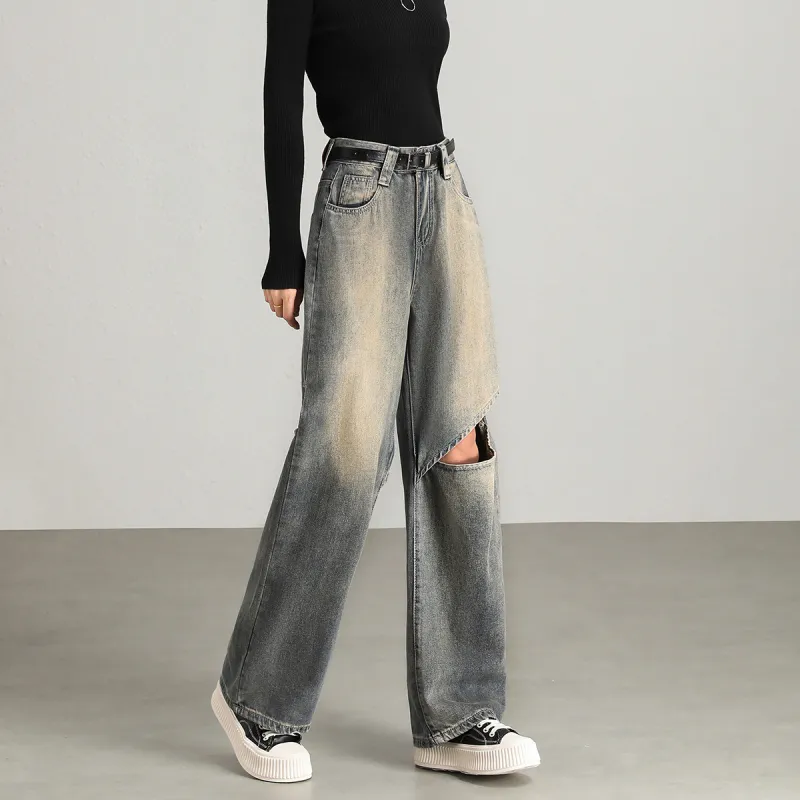 FAWENXIANGZI Jeans Women's Blue-2
