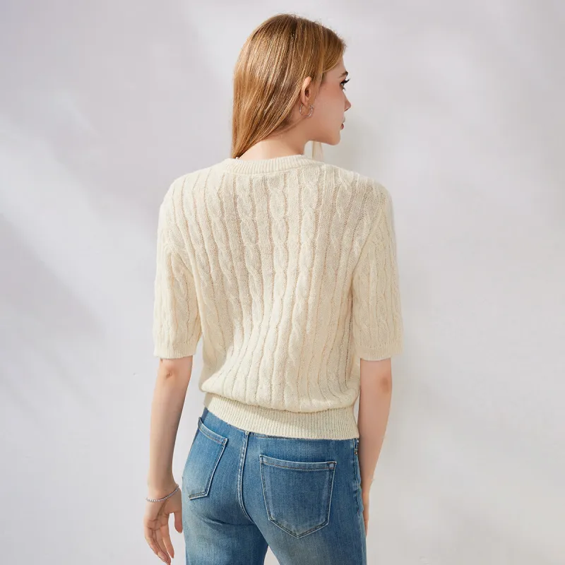 FAWENXIANGZI Knitwear Women's Beige Apricot-7