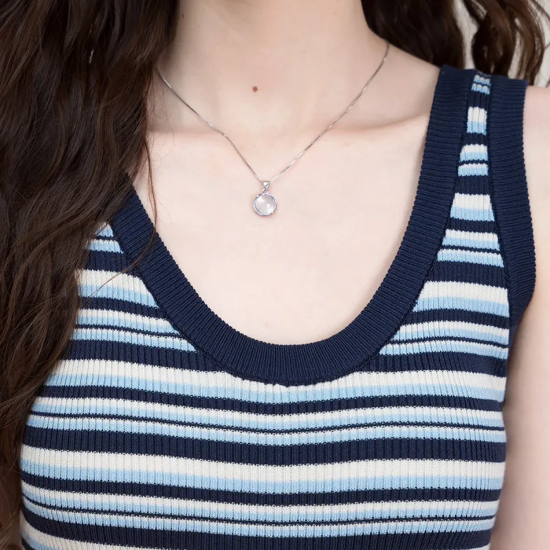 FAWENXIANGZI Tank Tops Women's Blue & White-3