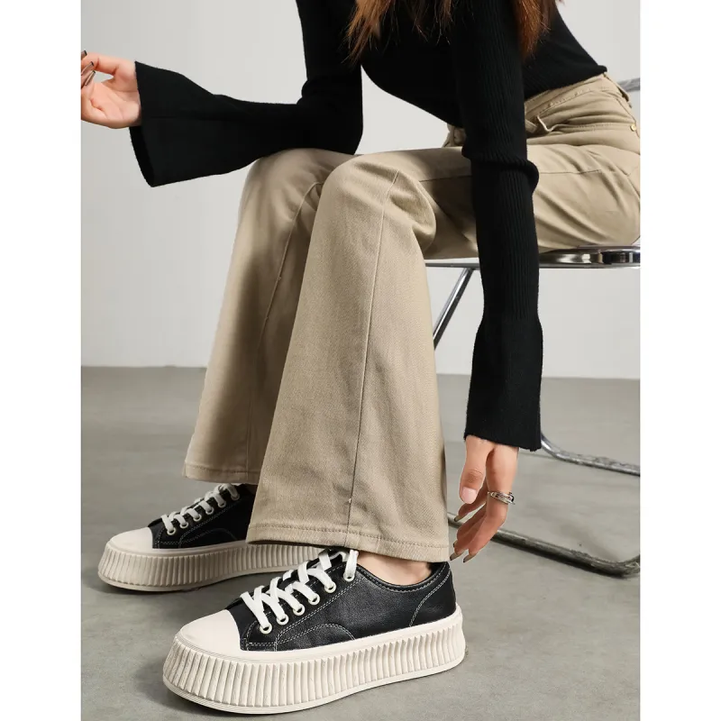 FAWENXIANGZI Jeans Women's Khaki-10