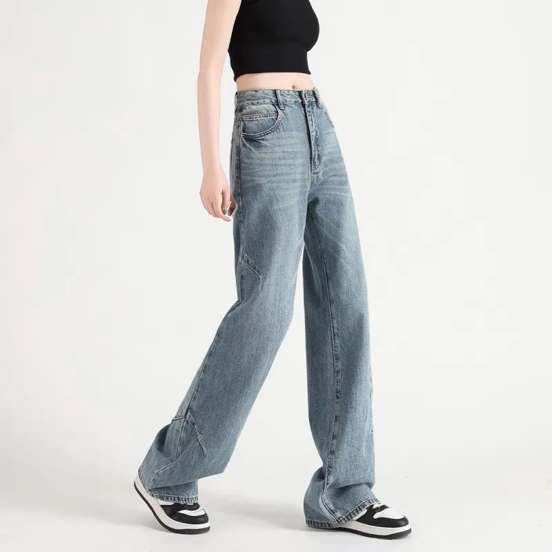FAWENXIANGZI Jeans Women's Nostalgic Blue-3