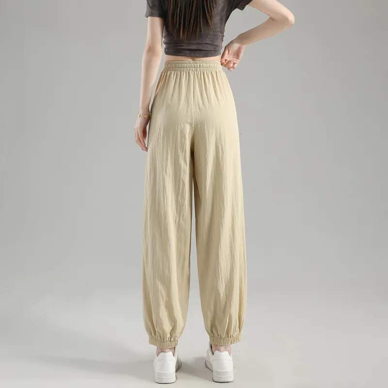 Tonlion Casual Pants Women's Beige Apricot-8