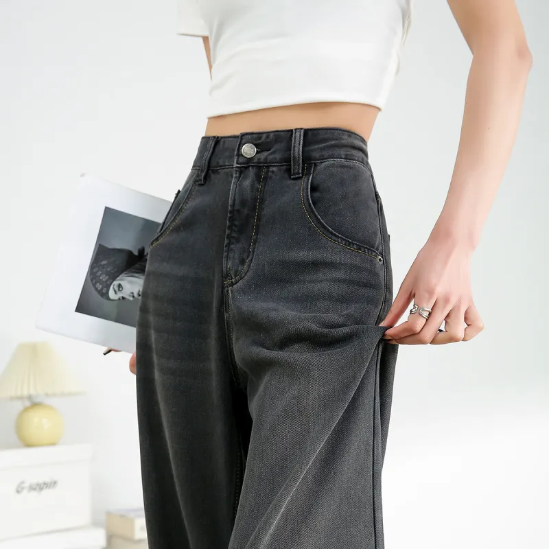 FAWENXIANGZI Jeans Women's Black-3