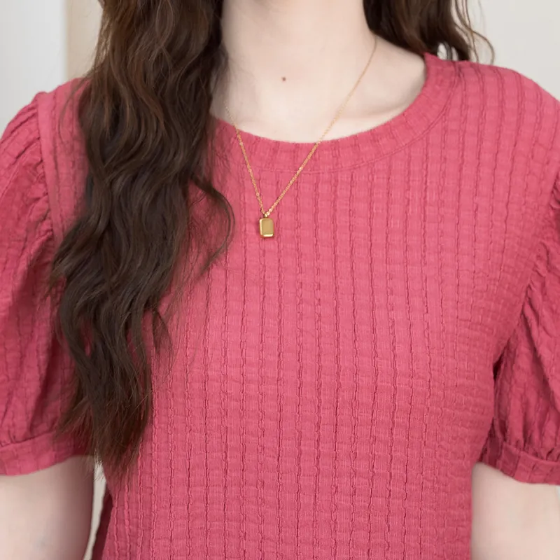 FAWENXIANGZI Puff Sleeve T Shirt Women's-4