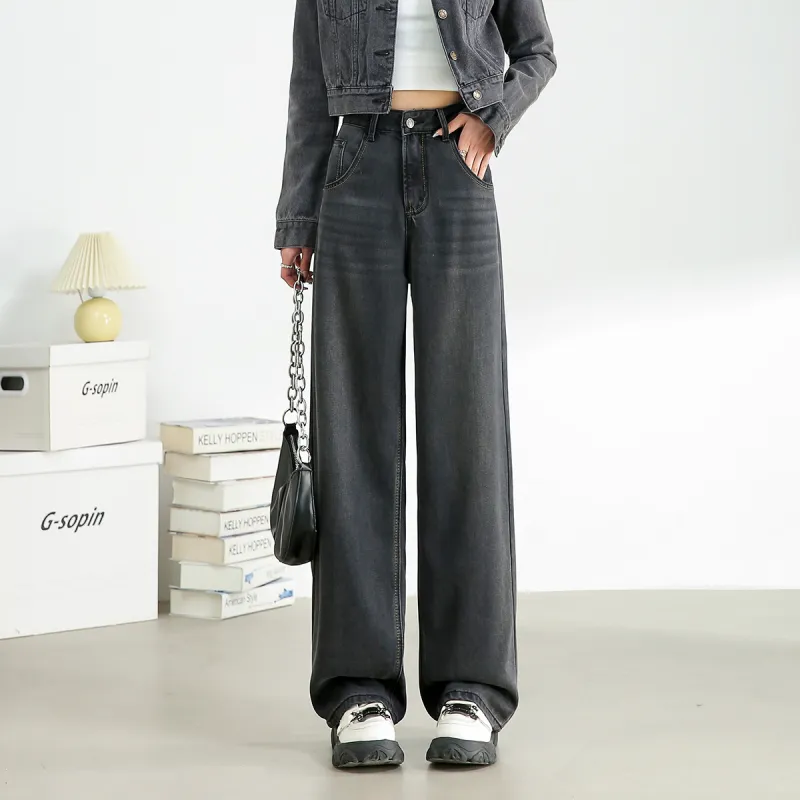 FAWENXIANGZI Jeans Women's Black-8