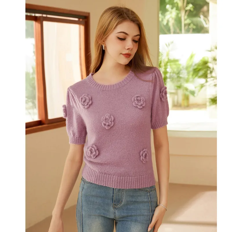 FAWENXIANGZI Knitwear Women's Pink Purple-6
