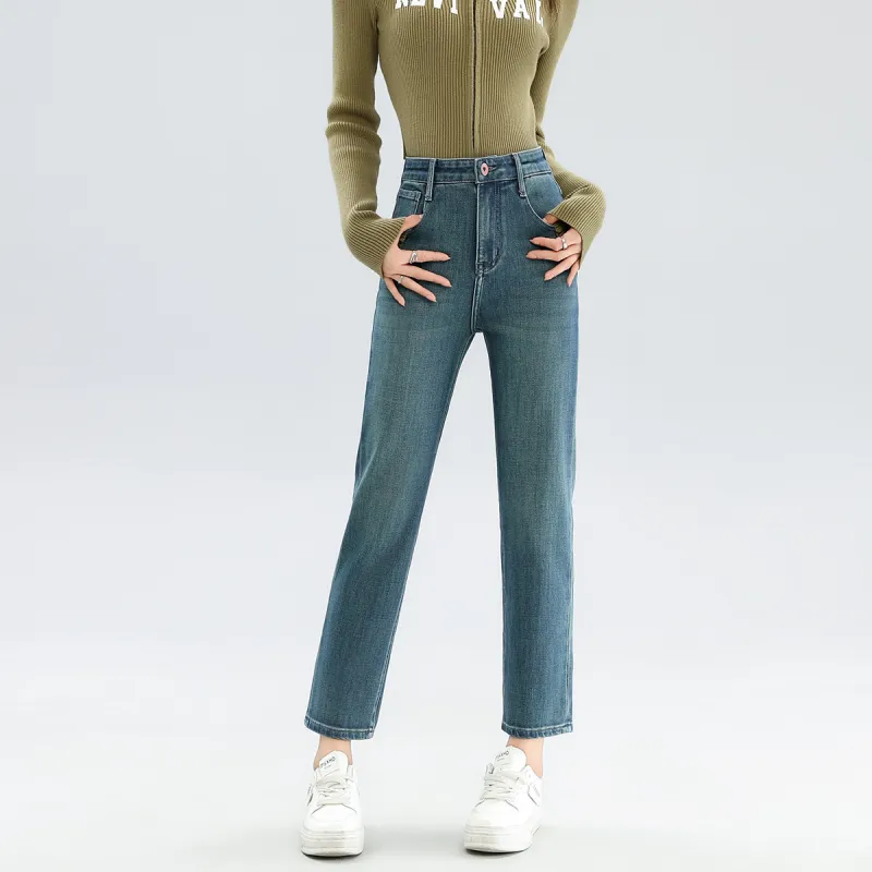 FAWENXIANGZI Jeans Women's Blue-8