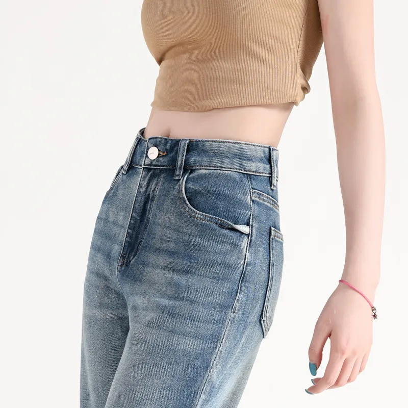 FAWENXIANGZI Jeans Women's Medium Blue-4