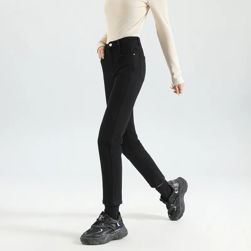 FAWENXIANGZI Jeans Women's Black-4
