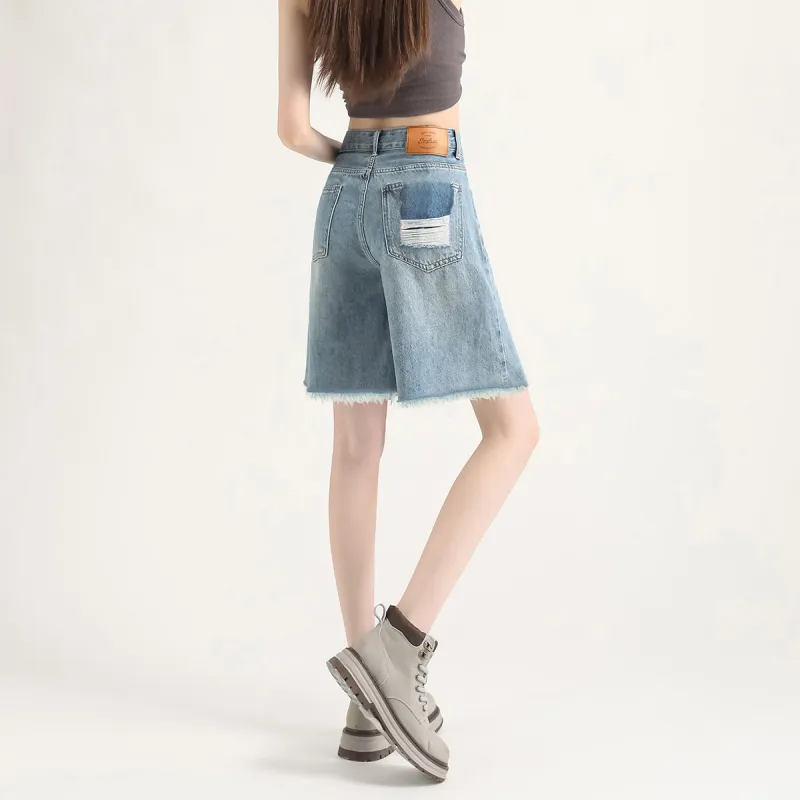 FAWENXIANGZI Denim Shorts Women's-10