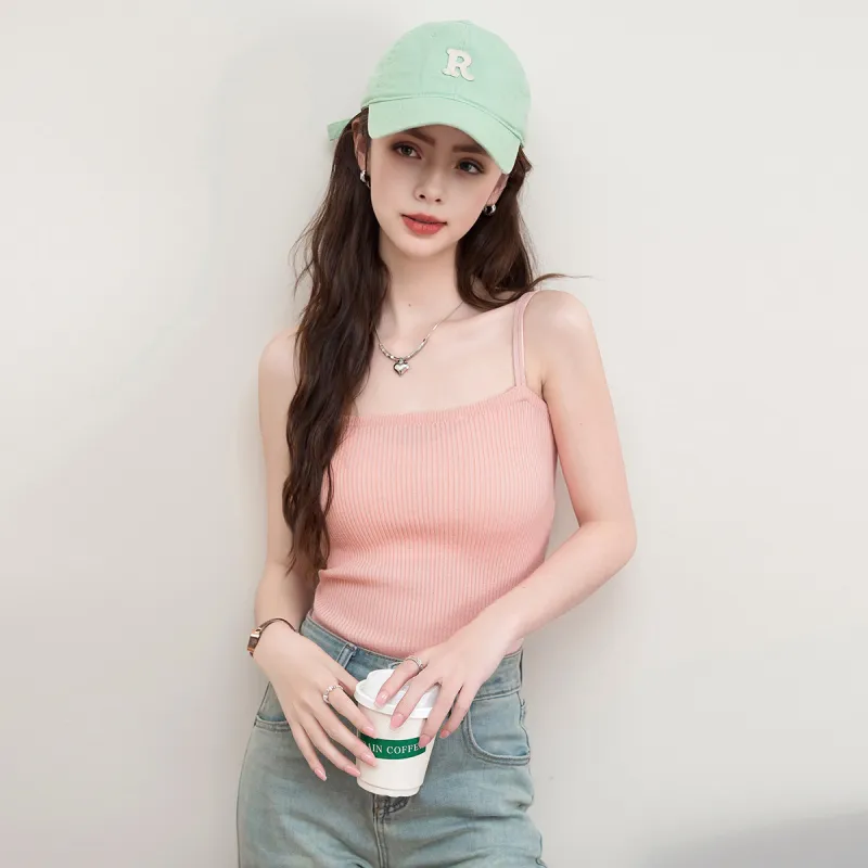 FAWENXIANGZI Tank Tops Women's Pink-1
