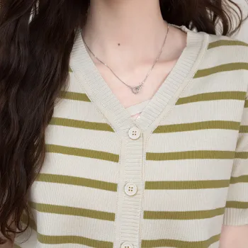 FAWENXIANGZI Knitwear Women's Apricot To Pea Green