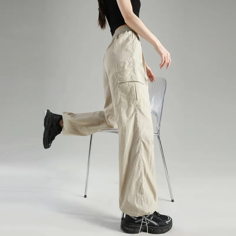 Tonlion Cargo Pants Women's Apricot Gray-3