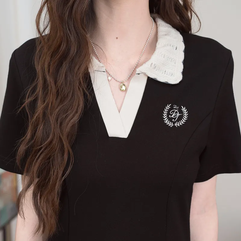 FAWENXIANGZI Short Sleeved Dress Women's-4