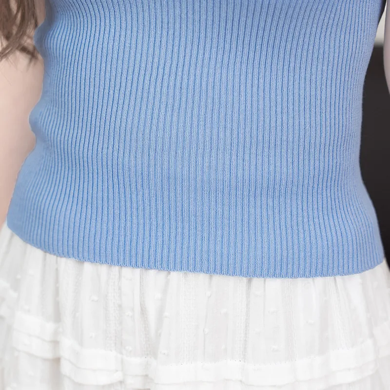 FAWENXIANGZI Tank Tops Women's Light Blue-2