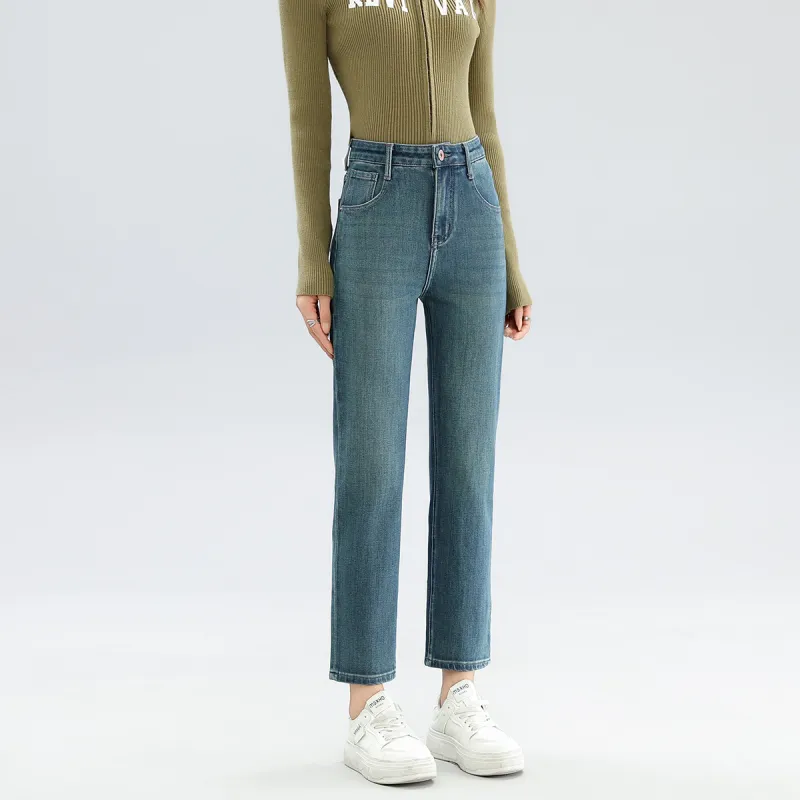 FAWENXIANGZI Jeans Women's Blue-9