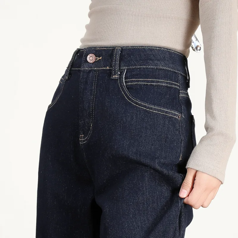 FAWENXIANGZI Jeans Women's Dark Blue-9