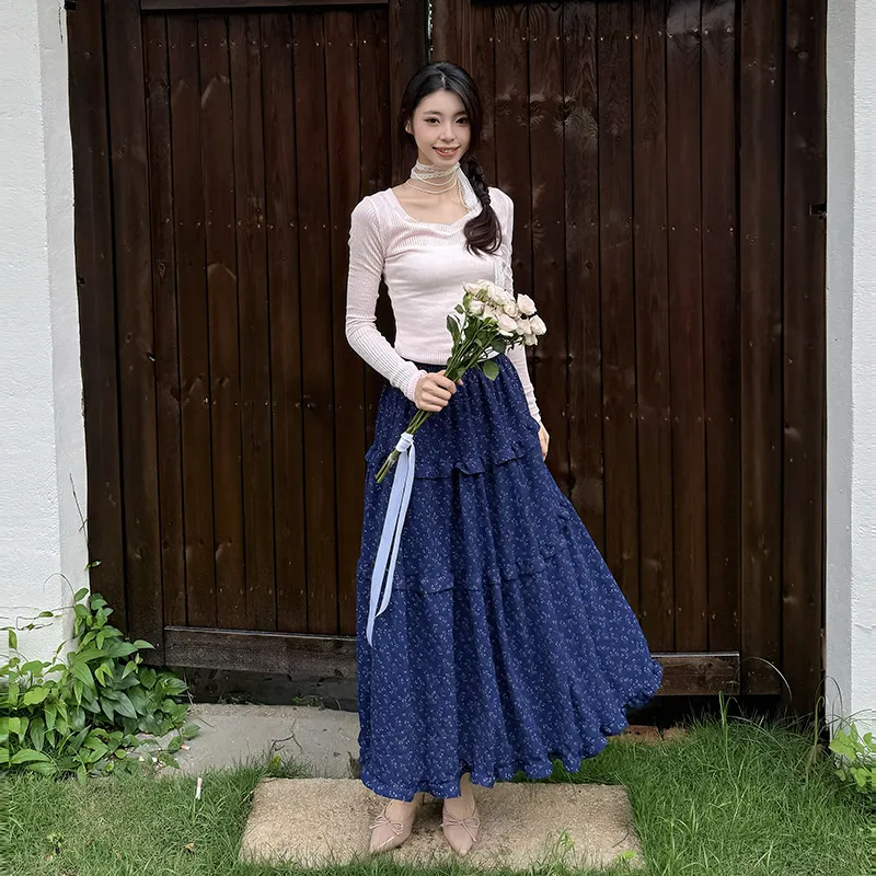 YINLEI Casual Long Skirt Women's-2