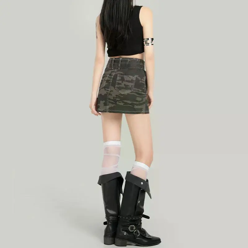 YINLEI Denim Short Skirts Women's-1