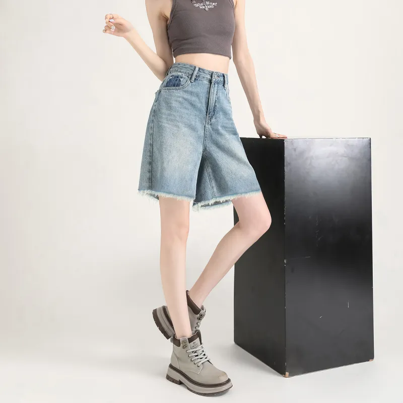 FAWENXIANGZI Denim Shorts Women's-3