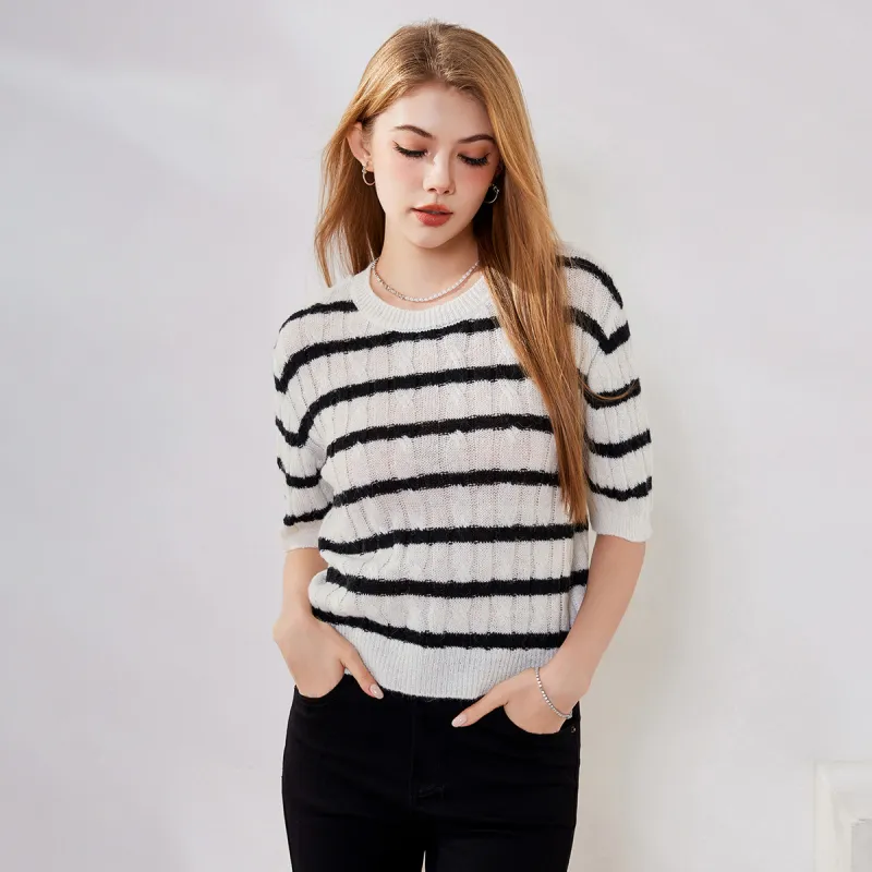 FAWENXIANGZI Knitwear Women's Black & White-1